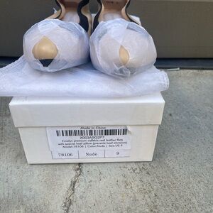 Emelyn Premium Women's Nude Leather Flats